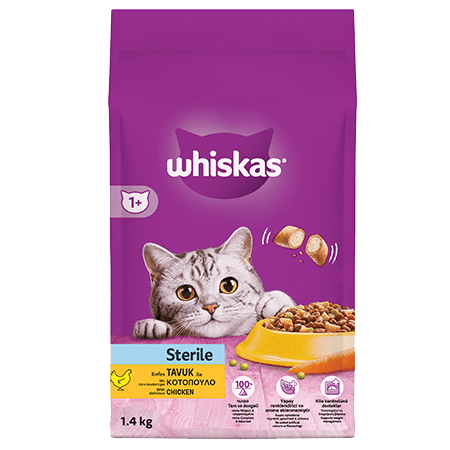 WHİSKAS KURU MAMA STERİLİSED TAVUKLU 1,4 KG*6